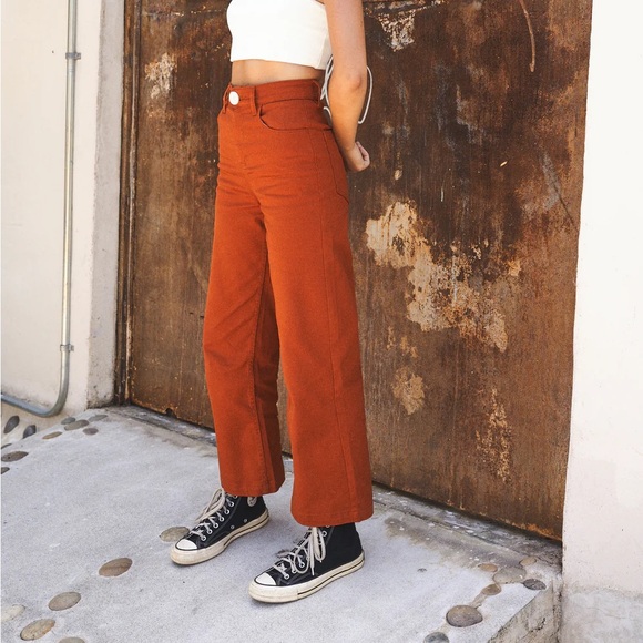 Whimsy + Row Flora Pant In Orange Wide Leg - Picture 14 of 16